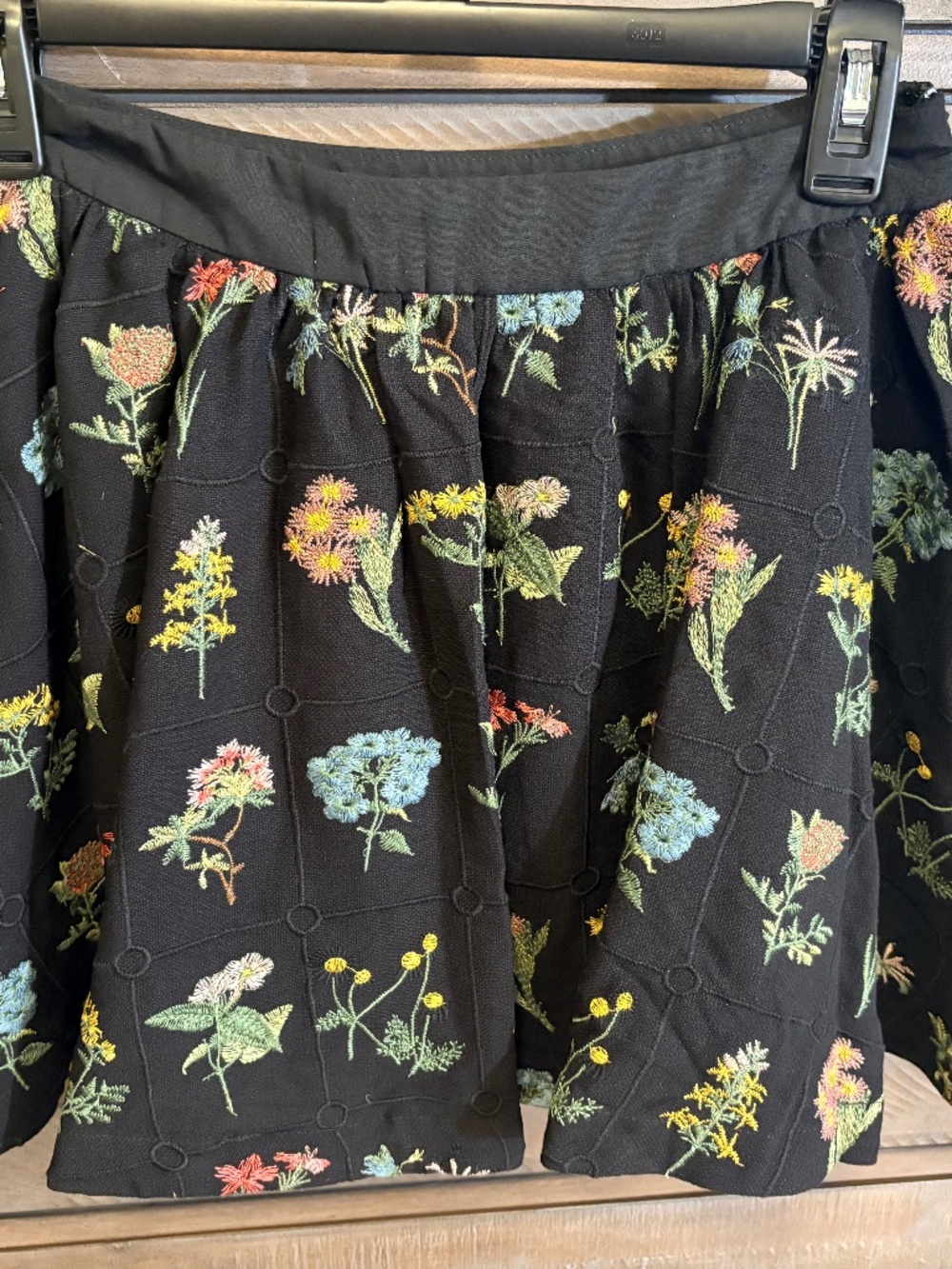 Jacquie the Label Black embroidered mini skirt small